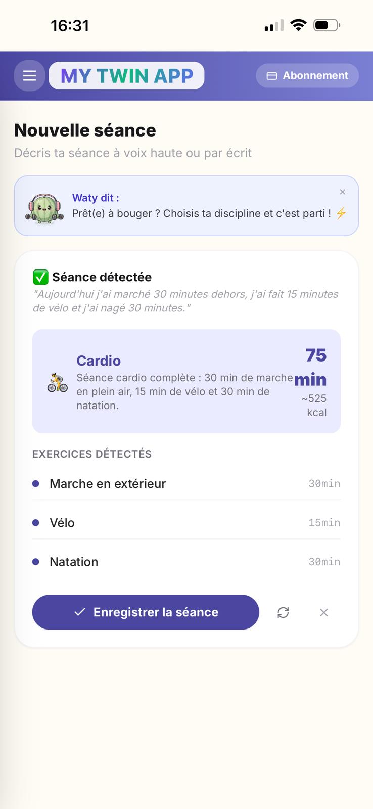 🏋️ Séance sport vocale